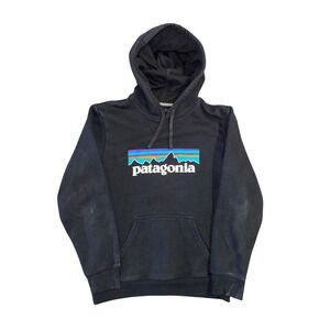 Patagonia Hoodie Mens Small Black Uprisal Hoody Fleece Pullover Logo Graphic
